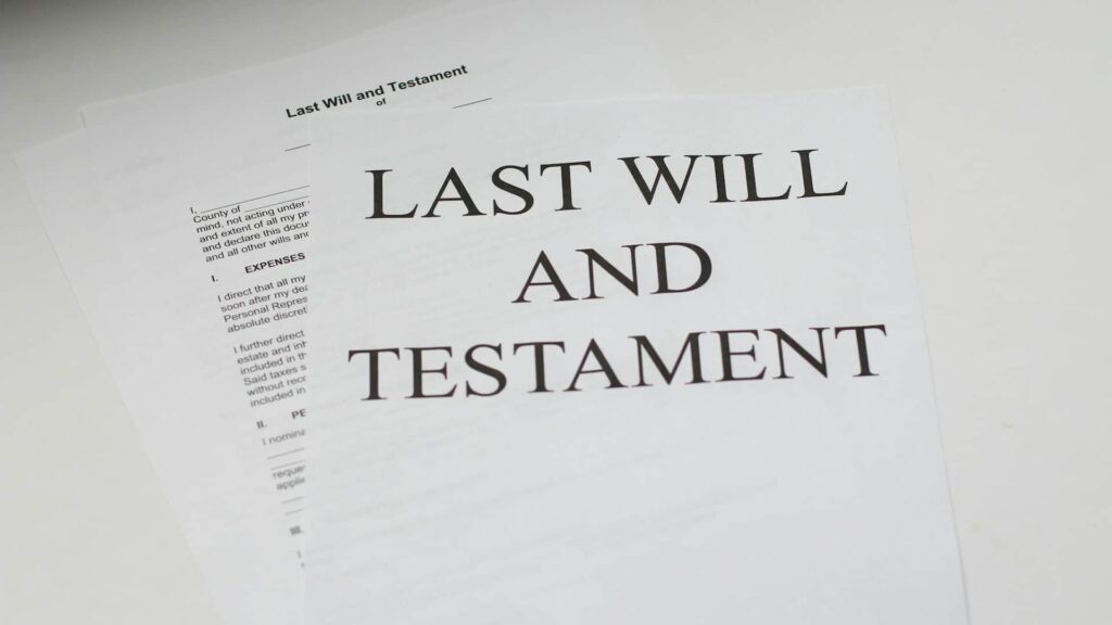 Last will and testament printed out