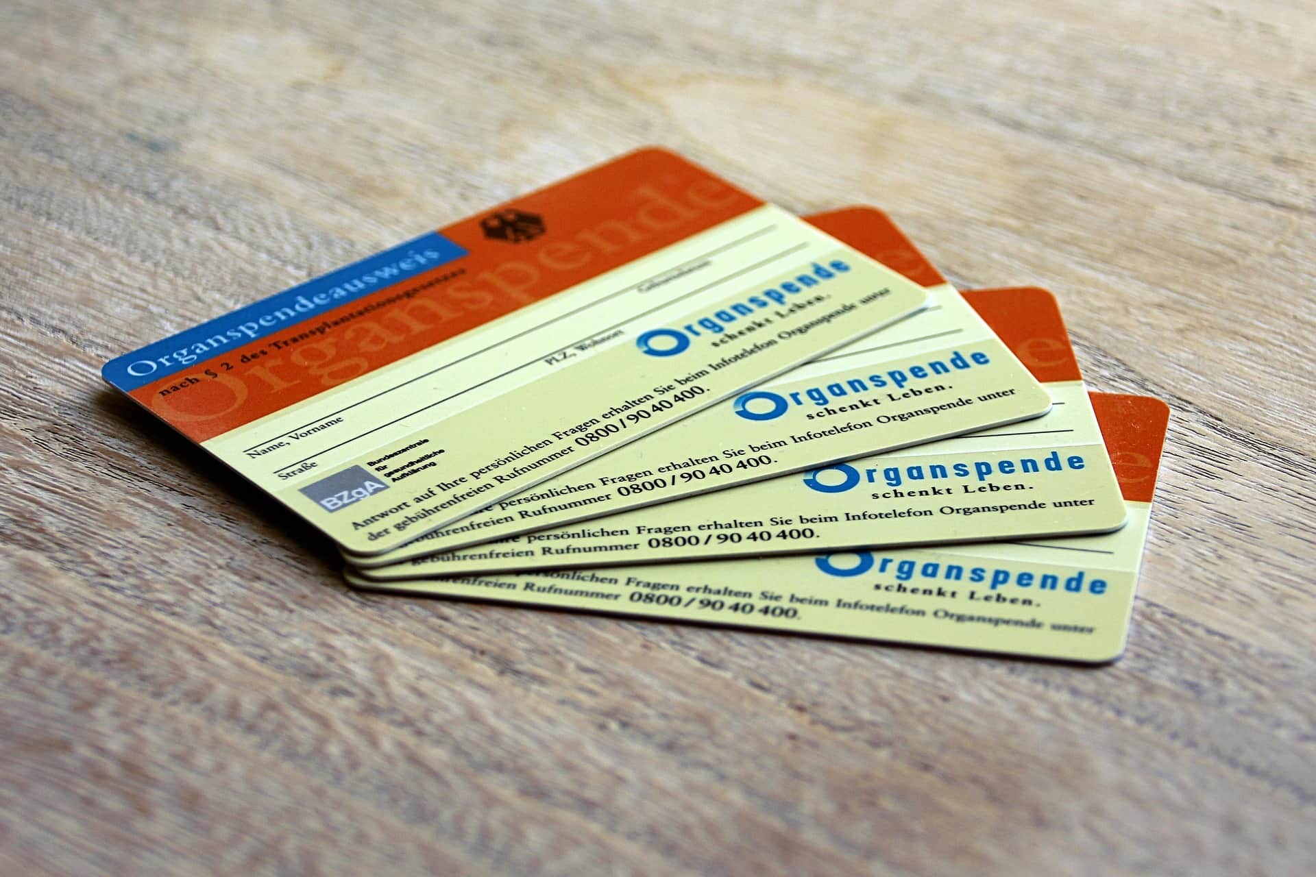 Organ donation ID cards